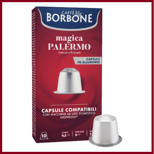 100 Cápsulas aluminio Caffè Borbone Magica Palermo Compat. Nespresso