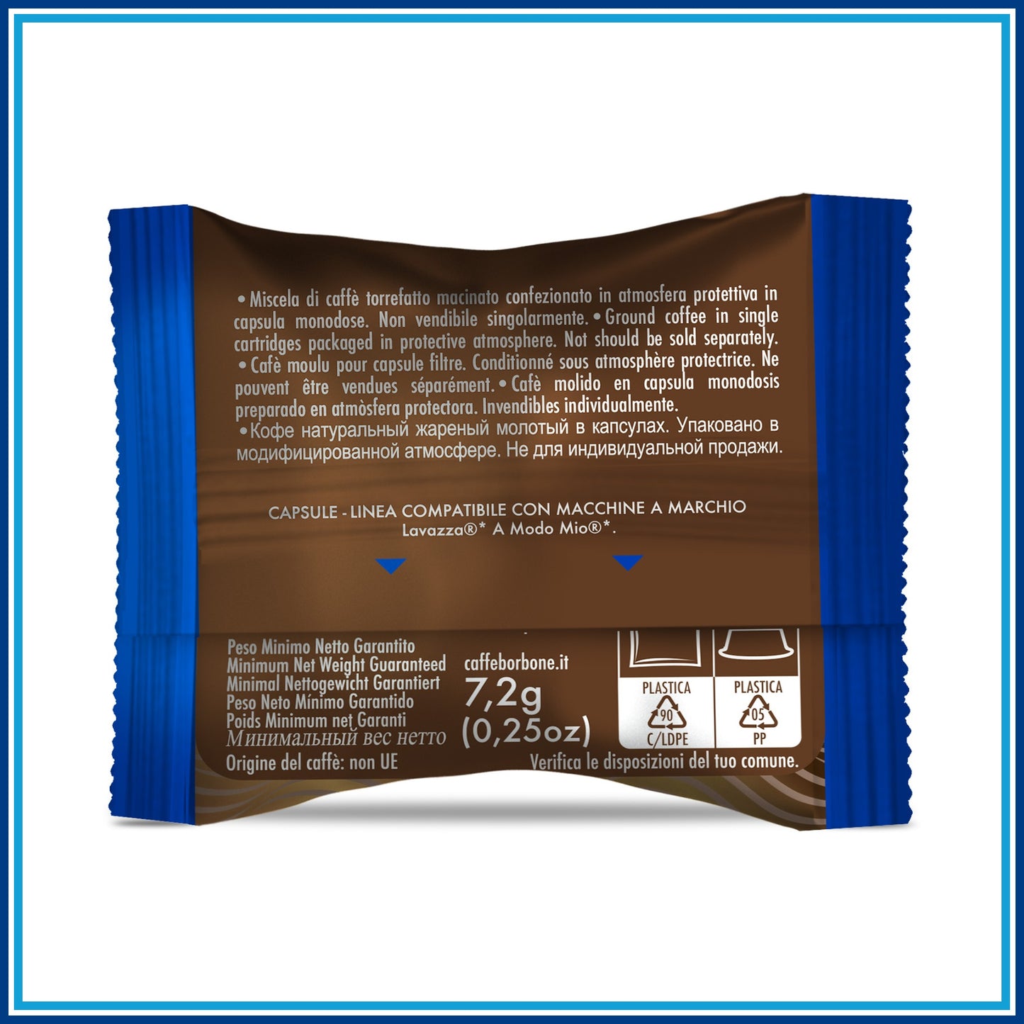 Borbone Blu - Compatibile A Modo Mio - 100 caffè - retro