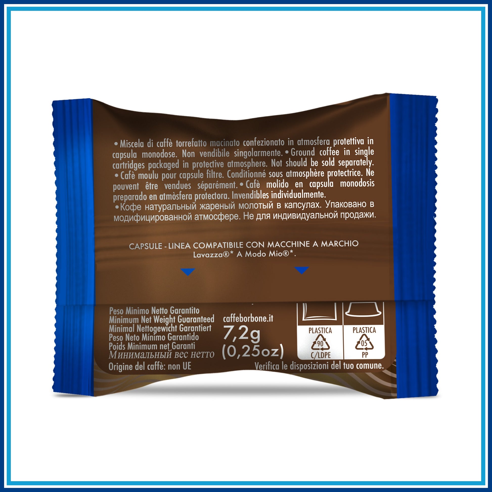 Borbone Blu - Compatibile A Modo Mio - 100 caffè - retro