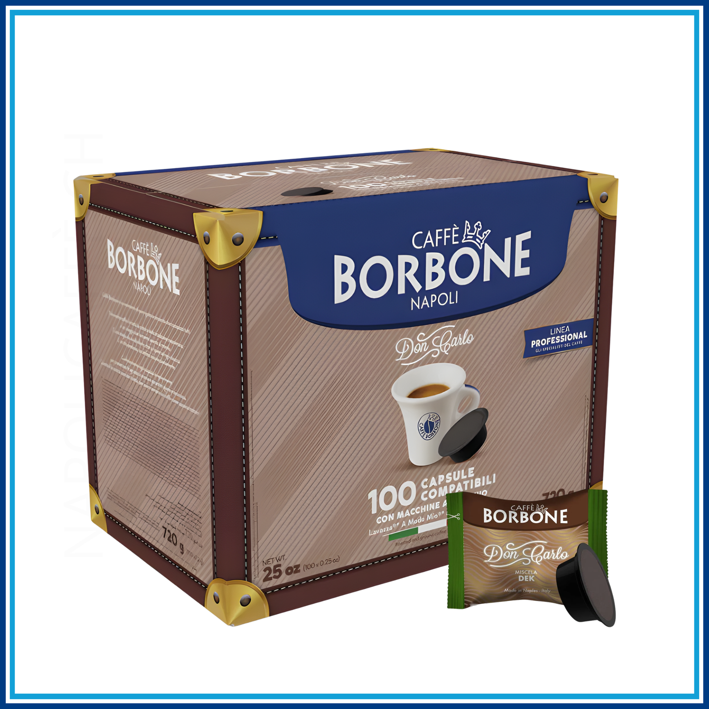 Borbone Decaffeinato - Kompatibel mit A Modo Mio - 100 Kaffeekapseln — Etikett und Inhaltsstoffe