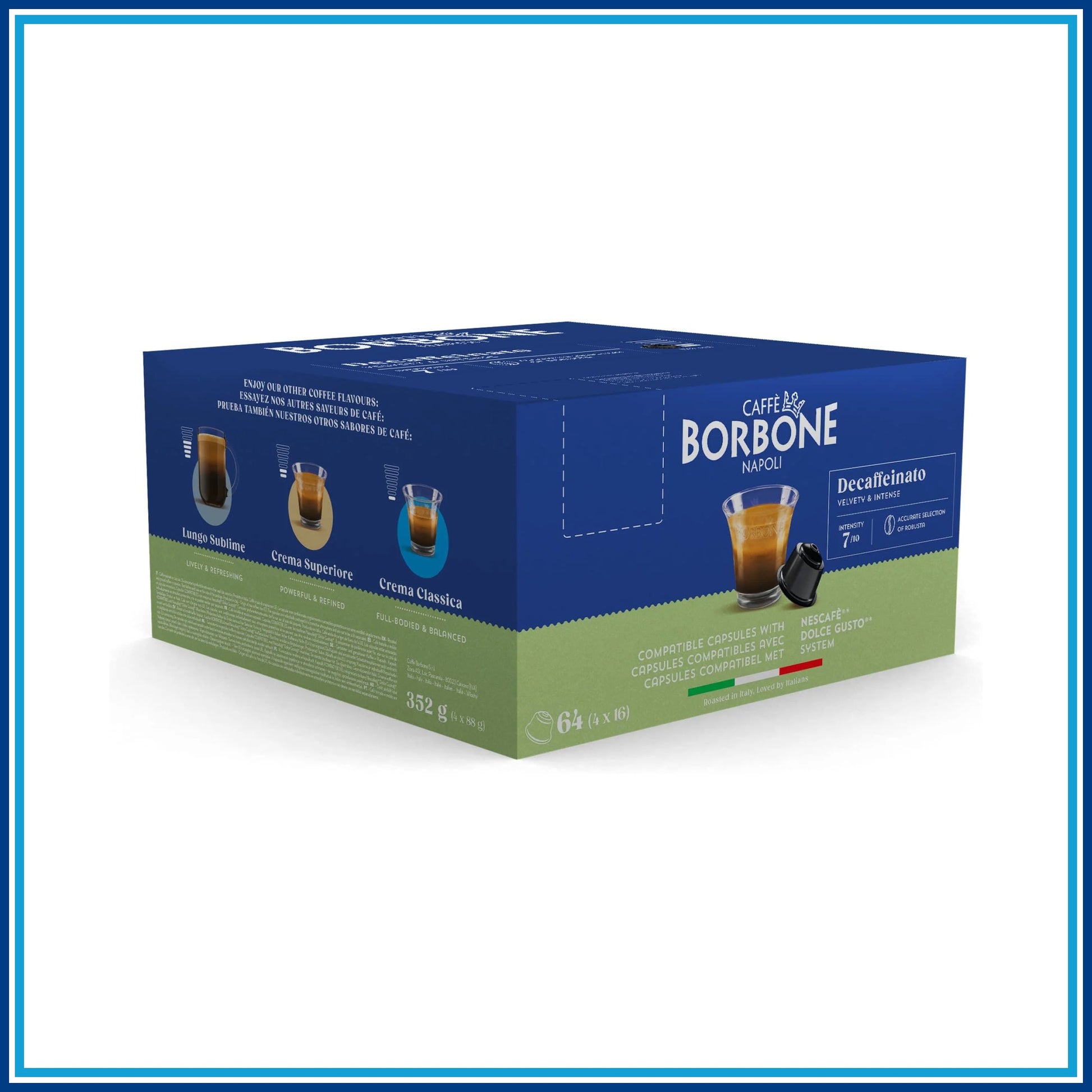 Borbone Decaffeinato - Compatibile Dolce Gusto - 64 caffè - confezione