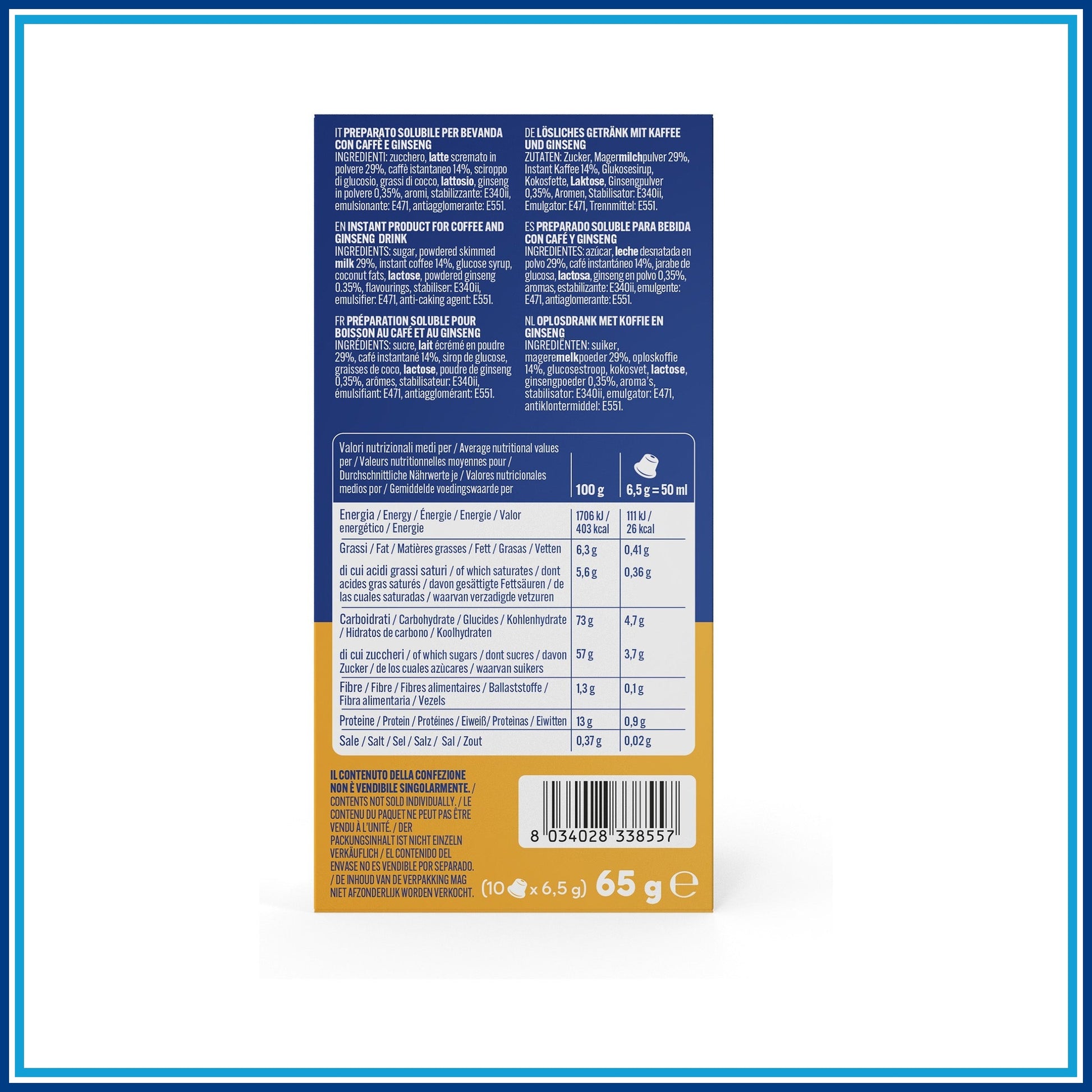 Borbone Ginseng - Compatibile Nespresso - 30 caffè - retro