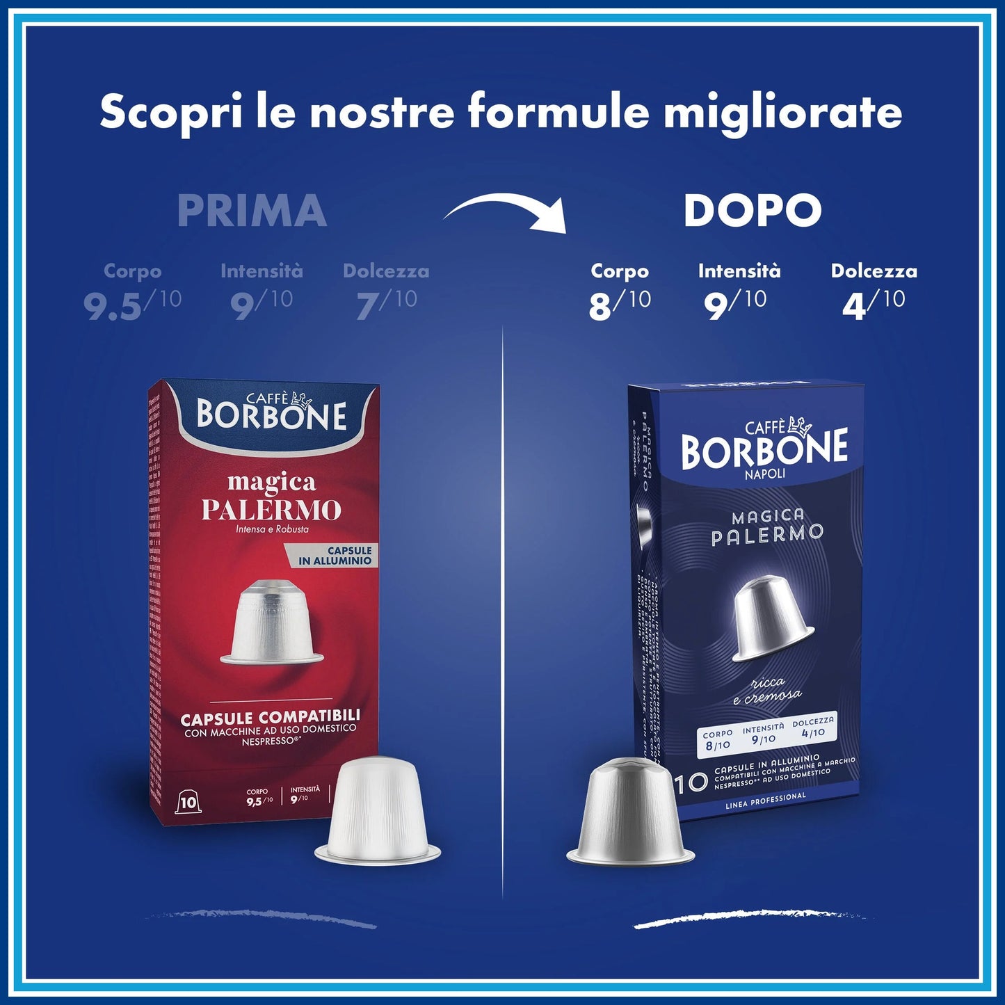 Borbone Palermo - Compatibile Nespresso - 100 caffè - confezione