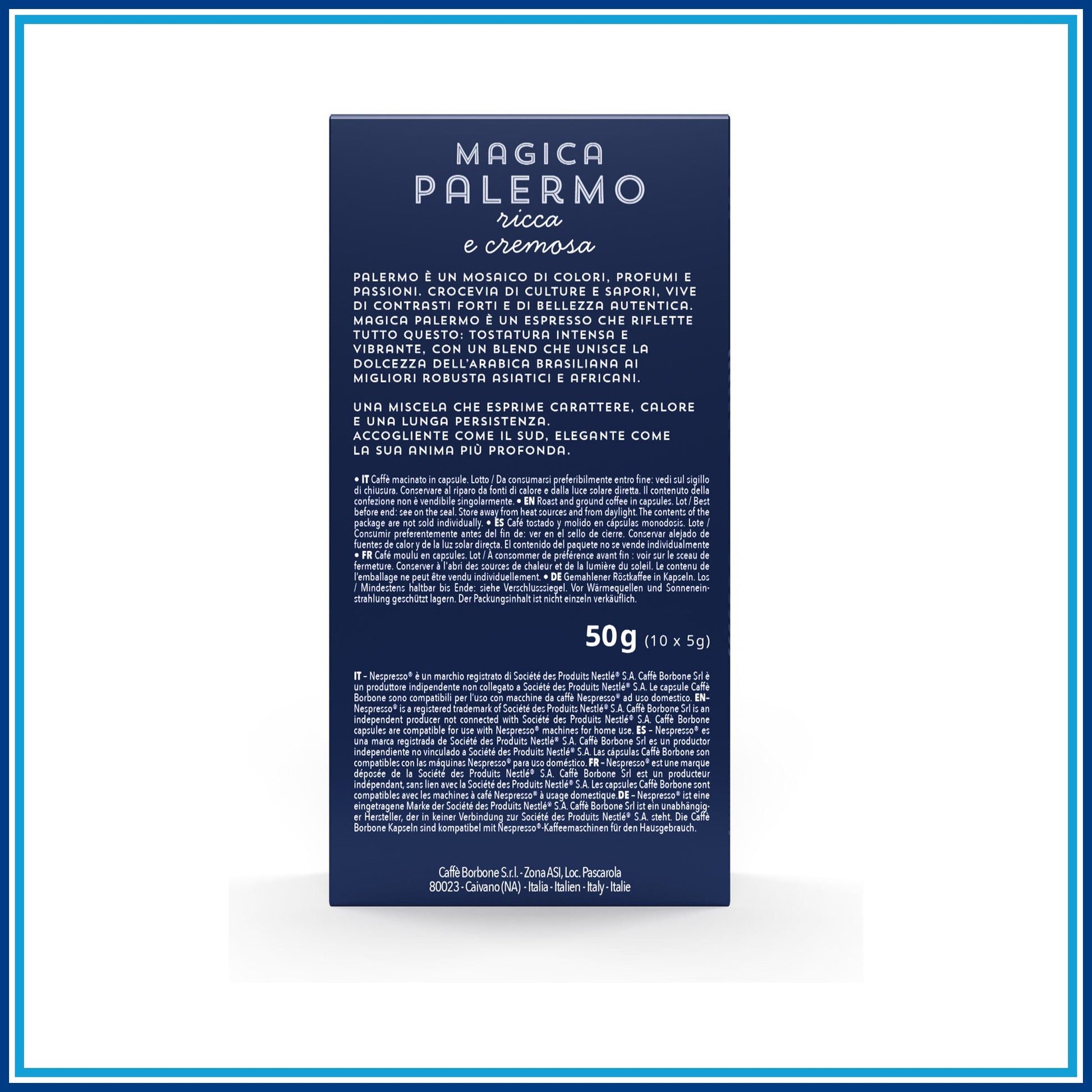 Borbone Palermo - Compatibile Nespresso - 100 caffè - retro