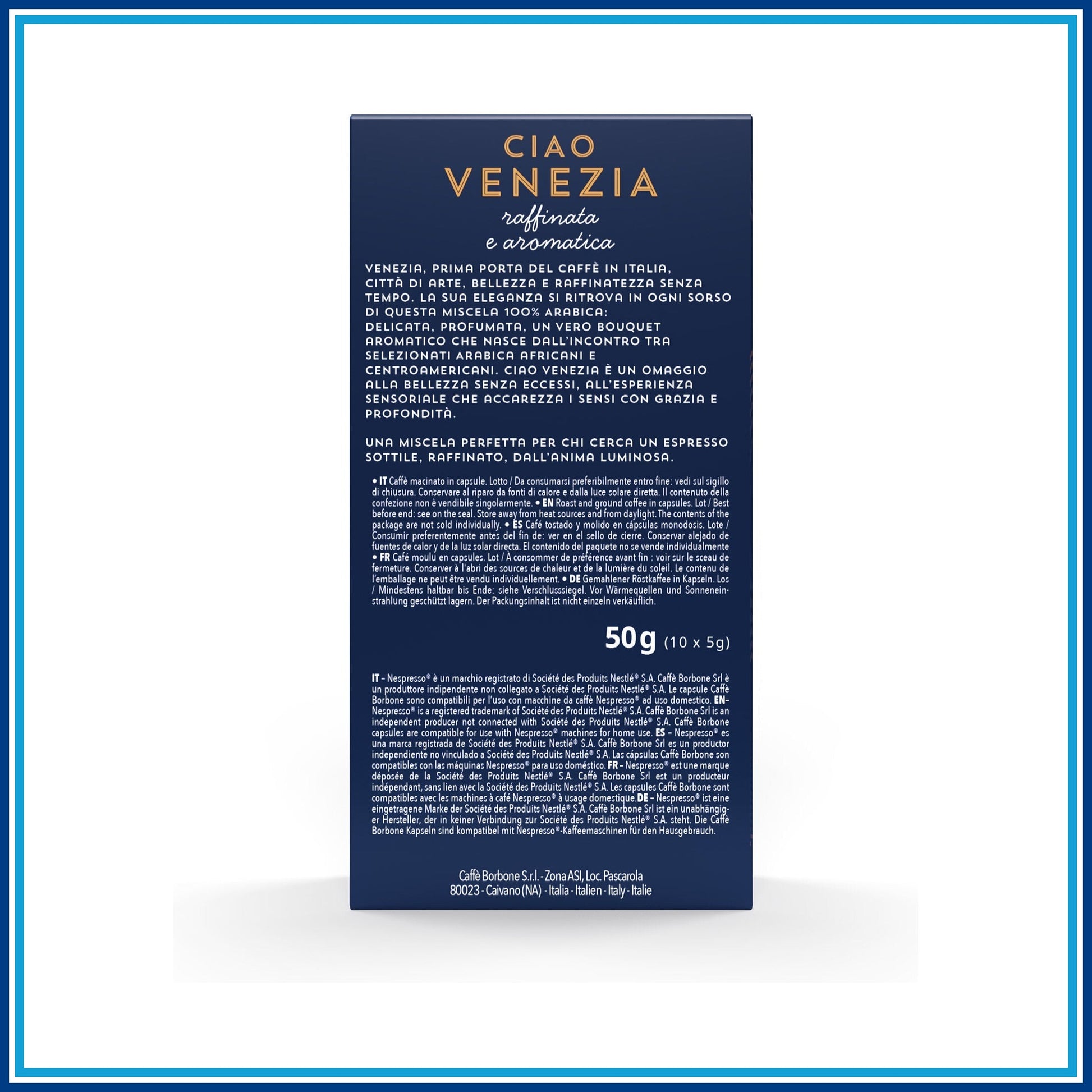 Borbone Venezia - Compatibile Nespresso - 100 caffè - retro