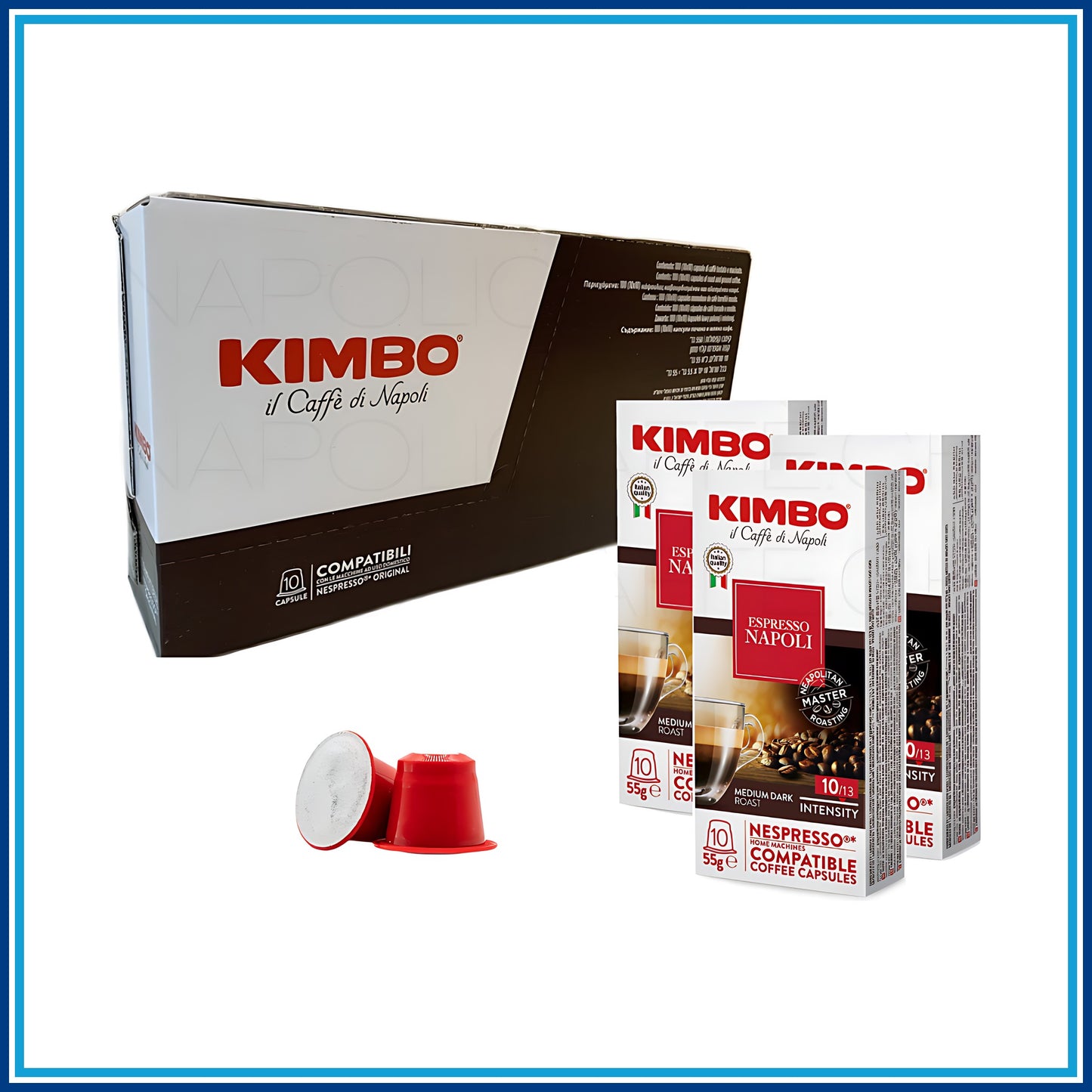 Kimbo Napoli - Compatibile Nespresso - 100 caffè - retro