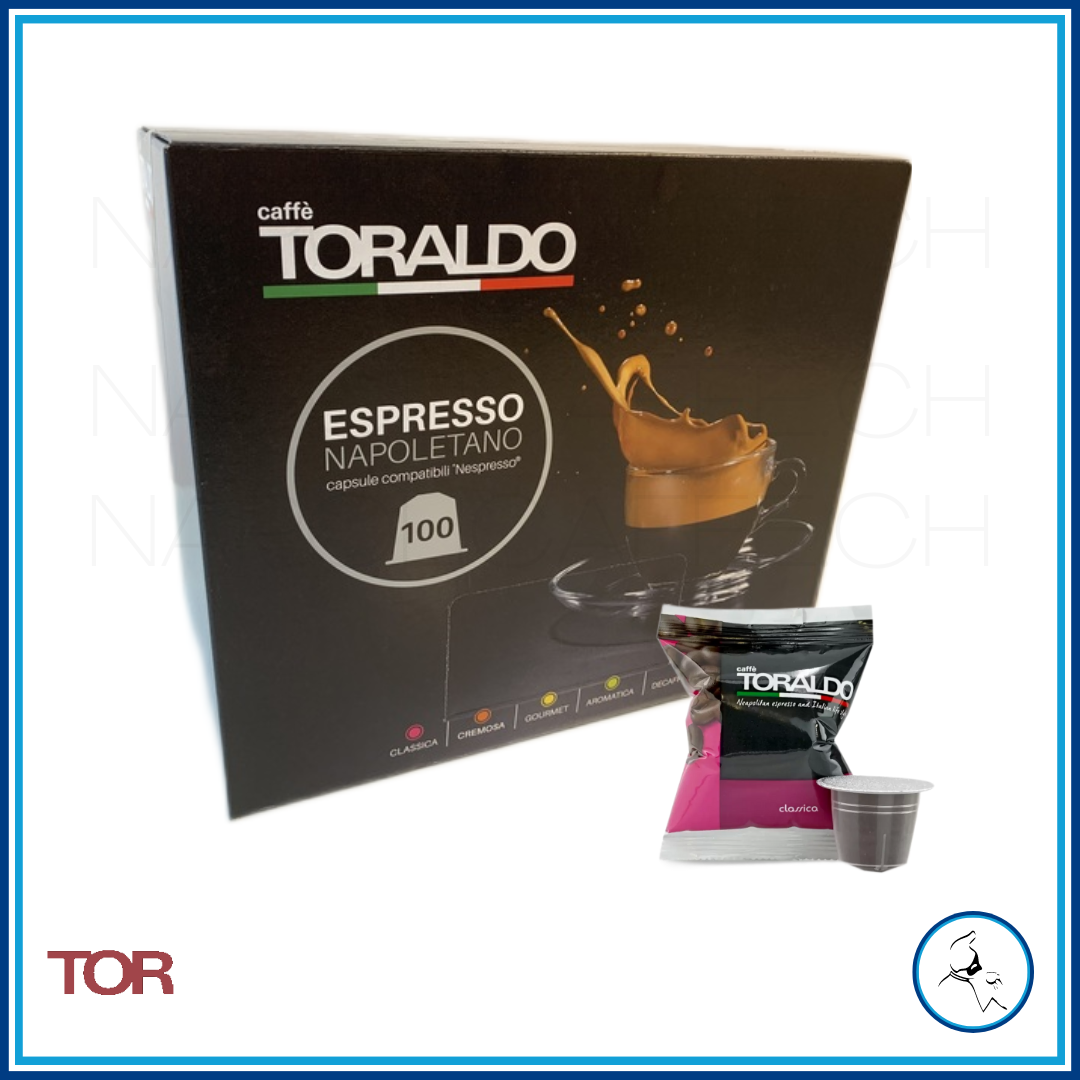  Caffe Toraldo, REAL ITALIAN Classic Espresso Coffee Capsules.  Compatible with Original nespresso machine. (25 Pods) (Classica) : Grocery  & Gourmet Food